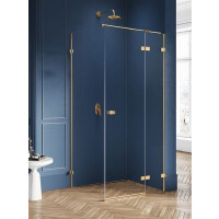 Złota szczotkowana kabina prysznicowa prawa 120x120 EXK-1775 Avexa Gold Brushed New Trendy