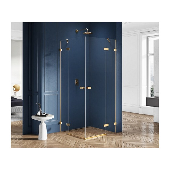 Złota szczotkowana kabina prysznicowa podwójne drzwi 100x120 EXK-1787 Avexa Gold Brushed New Trendy