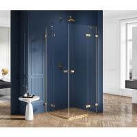Złota szczotkowana kabina prysznicowa podwójne drzwi 120x120 EXK-1791 Avexa Gold Brushed New Trendy
