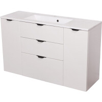 Biała szafka łazienkowa z umywalką 120/3 cm Victa