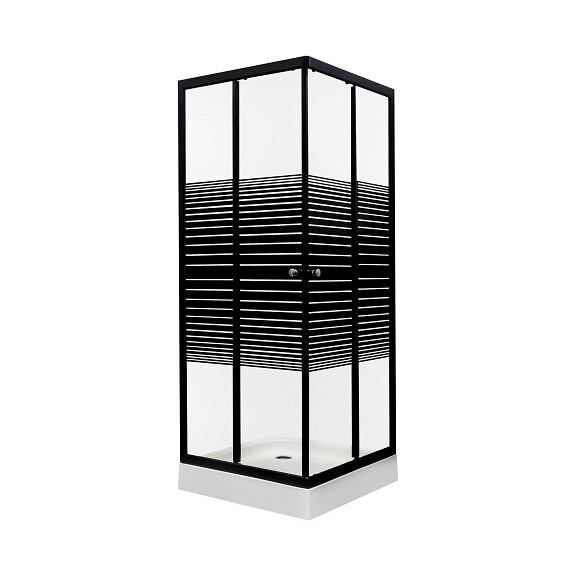 Kabina prysznicowa z brodzikiem 70x70 Pico Black Kerra