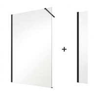 Ścianka 110 cm + ścianka boczna 30 cm Eco-N Black Flex Besco