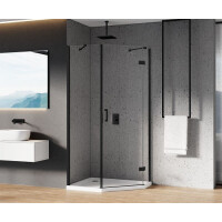 Kabina pięciokątna 100x80 lewa K-0673 New Azura Black New Trendy