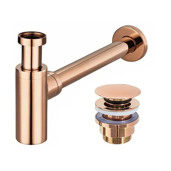 Syfon umywalkowy z korkiem klik-klak Rose Gold Rea