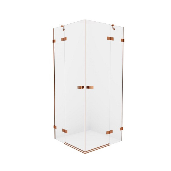 Miedziana kabina prysznicowa podwójne drzwi uchylne 80x100 EXK-3667 Avexa New Trendy Copper Brushed