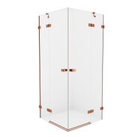 Miedziana kabina prysznicowa podwójne drzwi uchylne 80x110 EXK-3668 Avexa New Trendy Copper Brushed