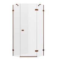 Miedziana kabina pięciokątna 90x90 prawa EXK-3821 Avexa New Trendy Copper Brushed