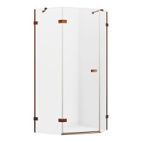 Miedziana kabina pięciokątna 100x80 EXK-3826 Avexa New Trendy Copper Brushed