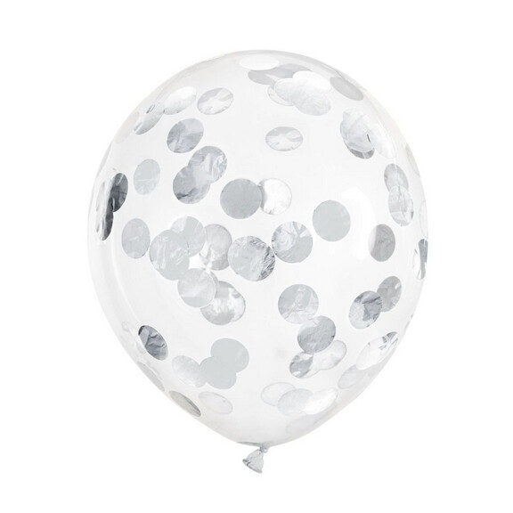 ALIGA Balony z konfetti srebrne 30cm