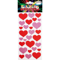 ALIGA Naklejki piankowe z brokatem SERCA