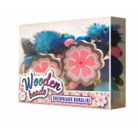 STNUX Koraliki drewniane małe niebieski