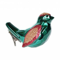 PM-M Ptaszki na klipie z brokatem mix