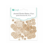 DpCraft Guziki drewniane MIX 30szt