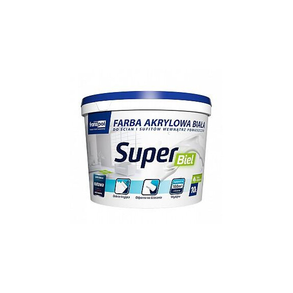 FRANSPOL Farba akrylowa SUPER BIEL 10L