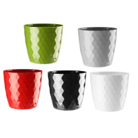 GALICJA Doniczka CRISTAL 14cm CZARNY