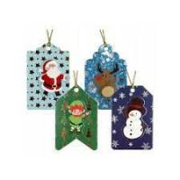 Tagi prezentowe 3D 8szt. RENIFER, ELF