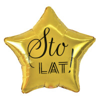 Balon foliowy STO LAT GWIAZDA ZŁOTA