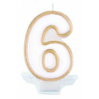 Świeczka urodzinowa cyferka nr 6 złota