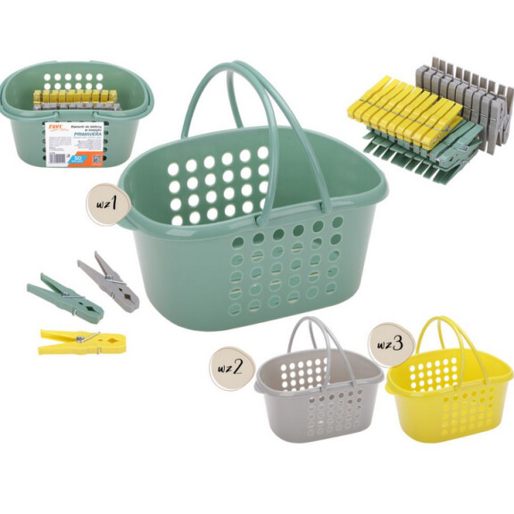 RAVI Klamerki do bielizny w koszyku