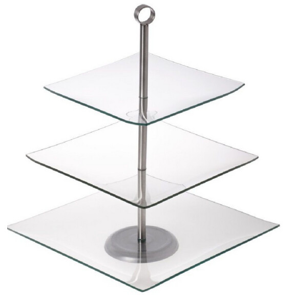 DELHAN Patera Trzypoziomowa szklana