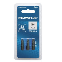 RAWLPLUG Bity Torsion PZidriv1 PZ1 25mm