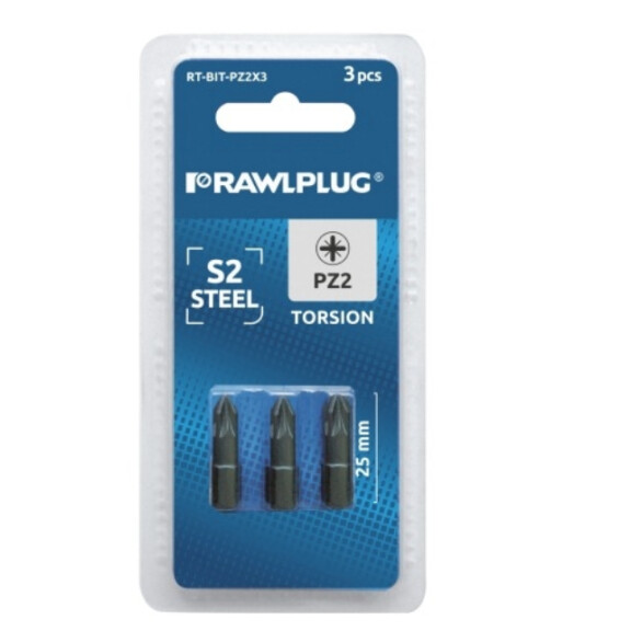 RAWLPLUG Bity Torsion PZidriv1 PZ1 25mm