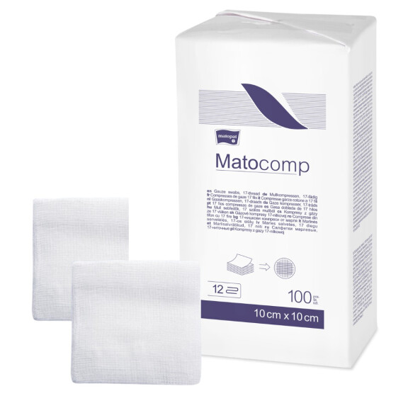 Matopat Matocomp Gázové kompresy na kozmetické účely 100 kusov 10 x 10 cm 17 12