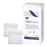 Matopat Matocomp Gázové kompresy na kozmetické účely 100 kusov 10 x 10 cm 17 16