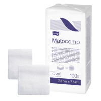 Matopat Matocomp Gázové kompresy na kozmetické účely 100 kusov 7,5 x 7,5 cm 17 12