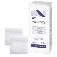 Matopat Matocomp Gázové kompresy na kozmetické účely 100 kusov 7,5 x 7,5 cm 17 16
