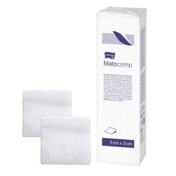 Matopat Matocomp Gázové kompresy na kozmetické účely 100 kusov 5 x 5 cm 13 8