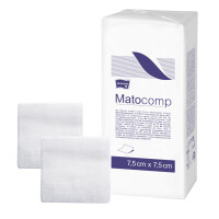 Matopat Matocomp Gázové kompresy na kozmetické účely 100 kusov 7,5 x 7,5 cm 17 8