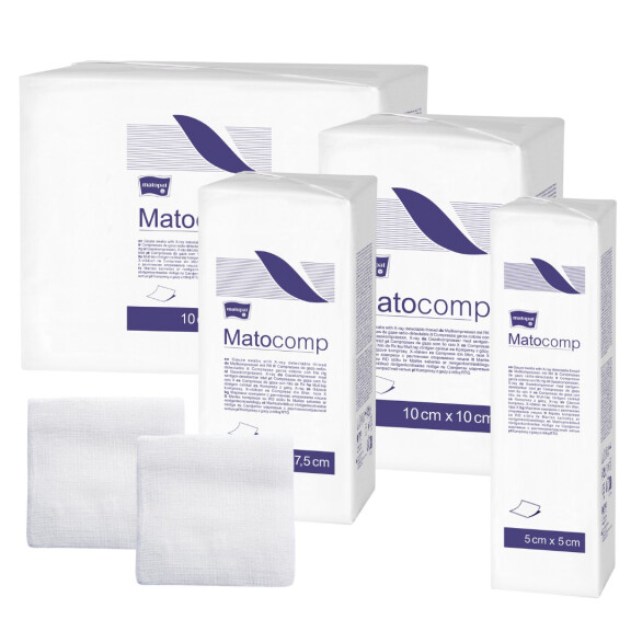 Matopat Matocomp Gázové kompresy na kozmetické účely 100 kusov 5 x 10 cm 17 16