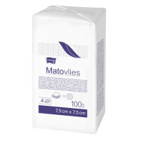 Matopat Kompresy z netkanej textílie na kozmetiku v papierovom obale 100 ks 7,5 x 7,5 cm 4 30 g