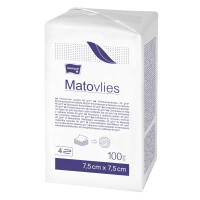 Matopat Kompresy z netkanej textílie na kozmetiku v papierovom obale 100 ks 7,5 x 7,5 cm 4 40 g