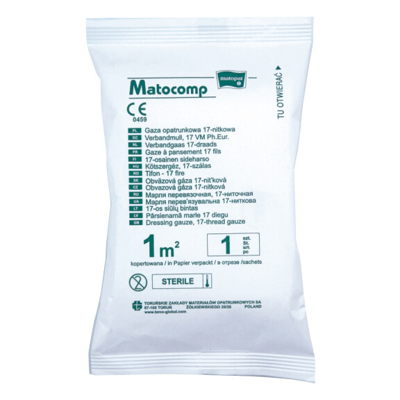 Matopat sterilná hydrofilná gáza, 1 m2 (v blistri) 1 m2 1 ks 17