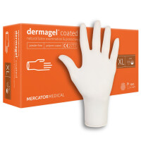 Latexové rukavice Mercator Dermagel Coated nepudrované pre zdravotníkov XL 100 ks