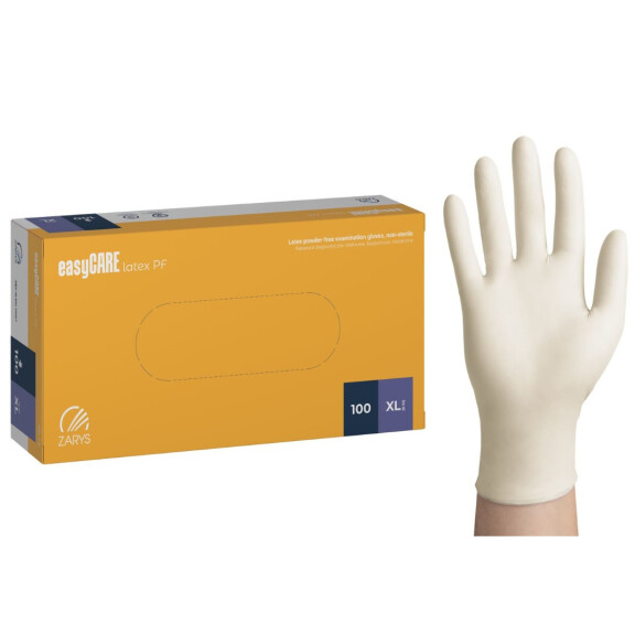 Jednorazové latexové rukavice easyCARE nepudrované na vyšetrenie XL