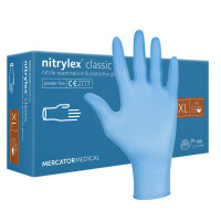 Nitrilové rukavice Mercator Nitrylex Classic na vyšetrenie nepudrované XL 100 ks Blau