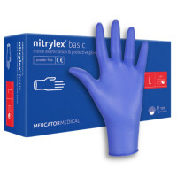 Mercator Nitrylex Basic jednorazové nitrilové rukavice 100 ks modré L 100 ks Blau