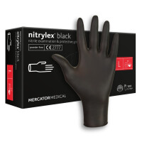 Nitrilové rukavice Mercator Nitrylex Black pre zdravotníkov L 100 ks Čierna