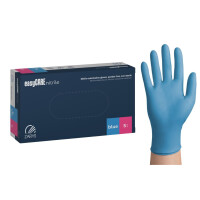 easyCARE Nitril Modré nitrilové rukavice na jedno použitie 100 ks. S 100 ks Blau