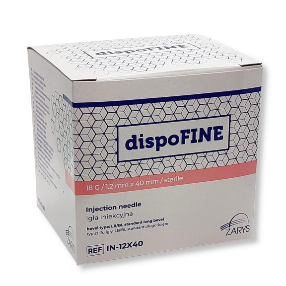 Injekčné ihly DispoFine 100 ks 1,2 x 40 mm G18