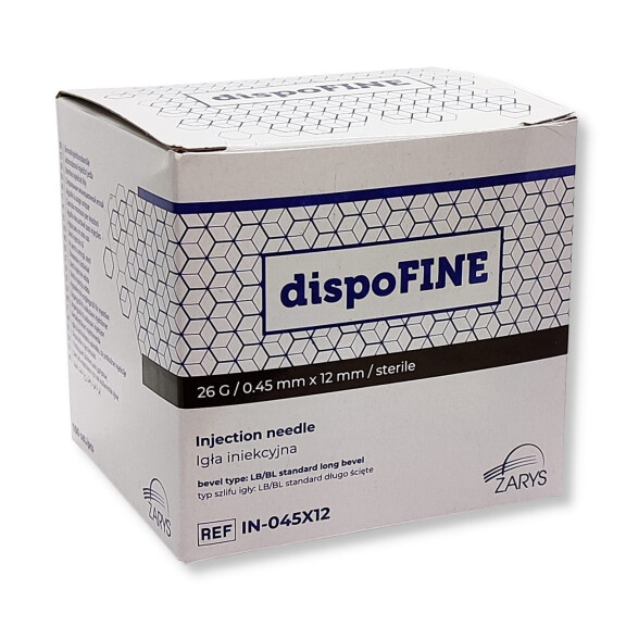 Injekčné ihly DispoFine 100 ks 0,45 x 12 mm G26