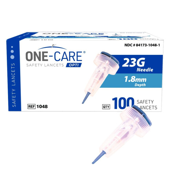 MEDIVENA ONE-CARE OPTI Jednorazové lancety na odber krvi 100 ks 1,8 mm 23G