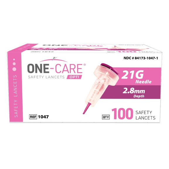 MEDIVENA ONE-CARE OPTI Jednorazové lancety na odber krvi 100 ks 2,8 mm 21G