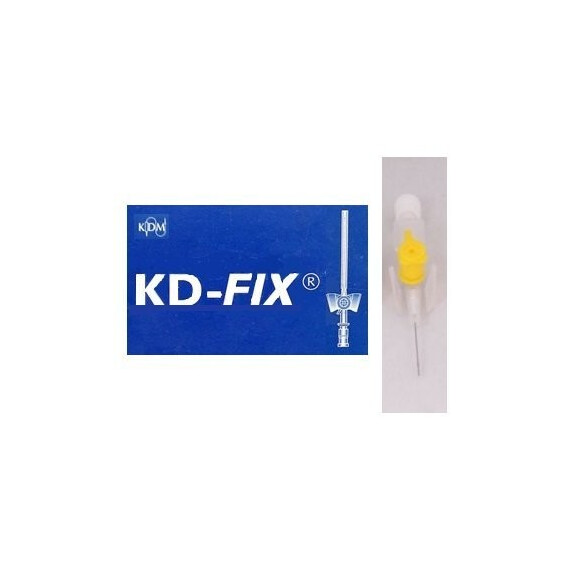 KDM Intravenózna kanyla Venflon KD-Fix G24 - 0,7 x 19 mm 50 ks Žltá