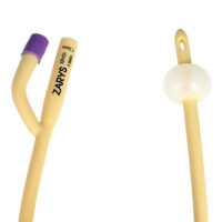 Dvojcestný latexový silikónovaný Foleyho urologický katéter s gumovým ventilom a balónikom 1 ks. CH22