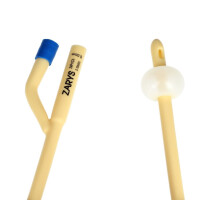 Dvojcestný latexový silikónovaný Foleyho urologický katéter s gumovým ventilom a balónikom 1 ks. CH24