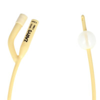 Dvojcestný latexový silikónovaný Foleyho urologický katéter s gumovým ventilom a balónikom 1 ks. CH12